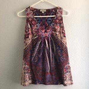 Live and let live sleeveless tank T-shirt BOHO